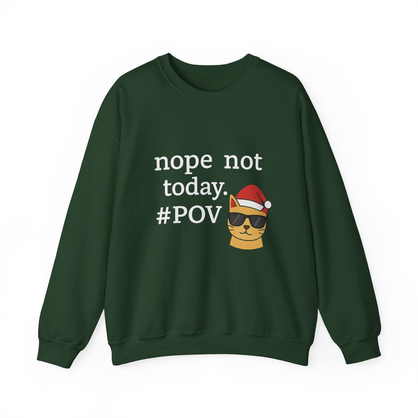 🎁 **“Nope, Not Today” Cat Christmas Sweatshirt 🐱🎅 (100% off)