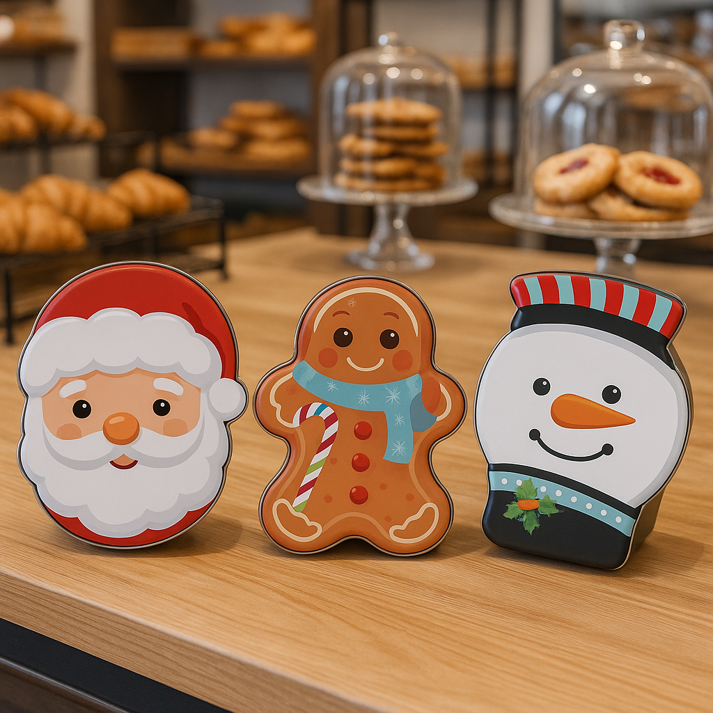 🎄 Holiday Cookie Tin Bundle – Santa, Gingerbread & Snowman (Full 3-Tin Set!)(Cookies Included!)