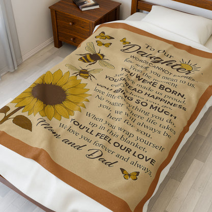 To Our Daughter – Sunflower & Bee Woven Blanket