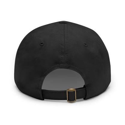Retro Cassette Leather Patch Dad Hat – Vintage Tape Design, Music Lover Gift
