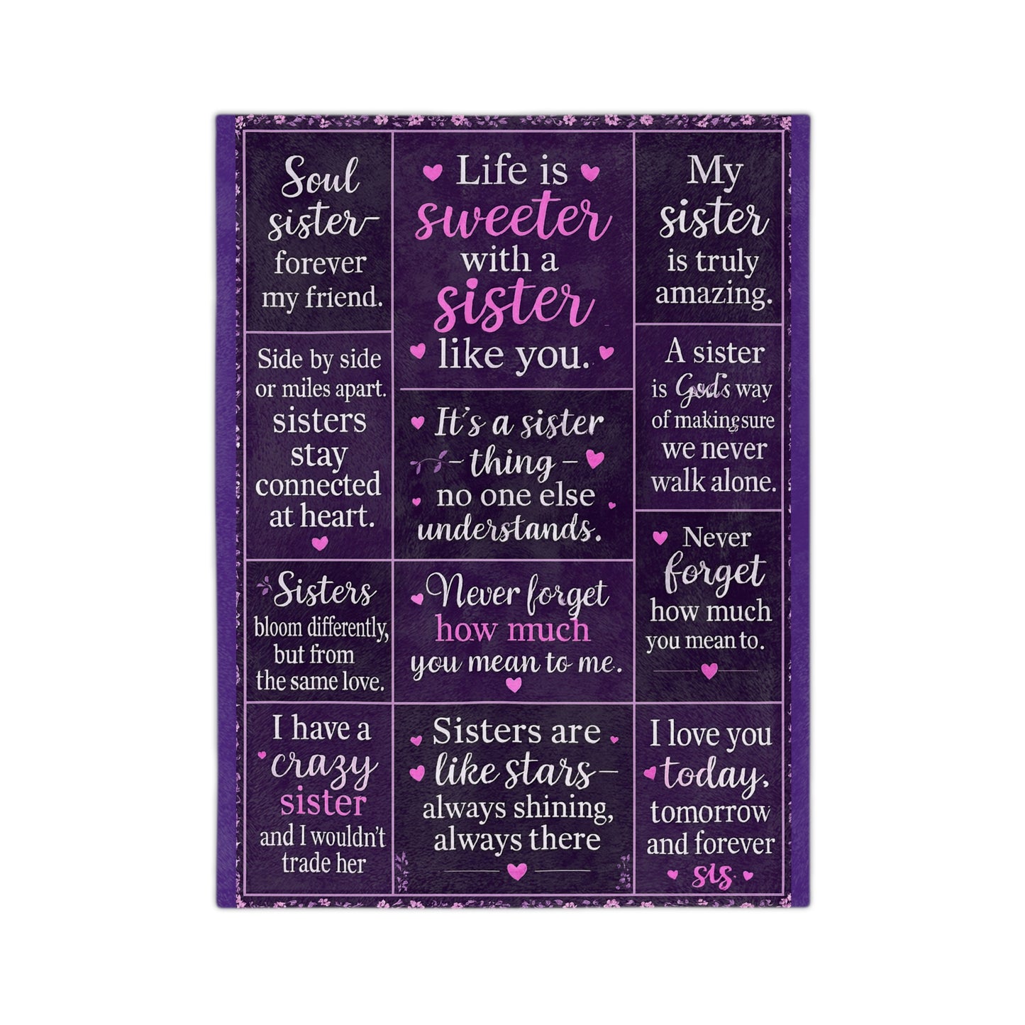 💜 Sister Love Blanket – “Life Is Sweeter With a Sister Like You” – Soft, Cozy, Meaningful Gift
