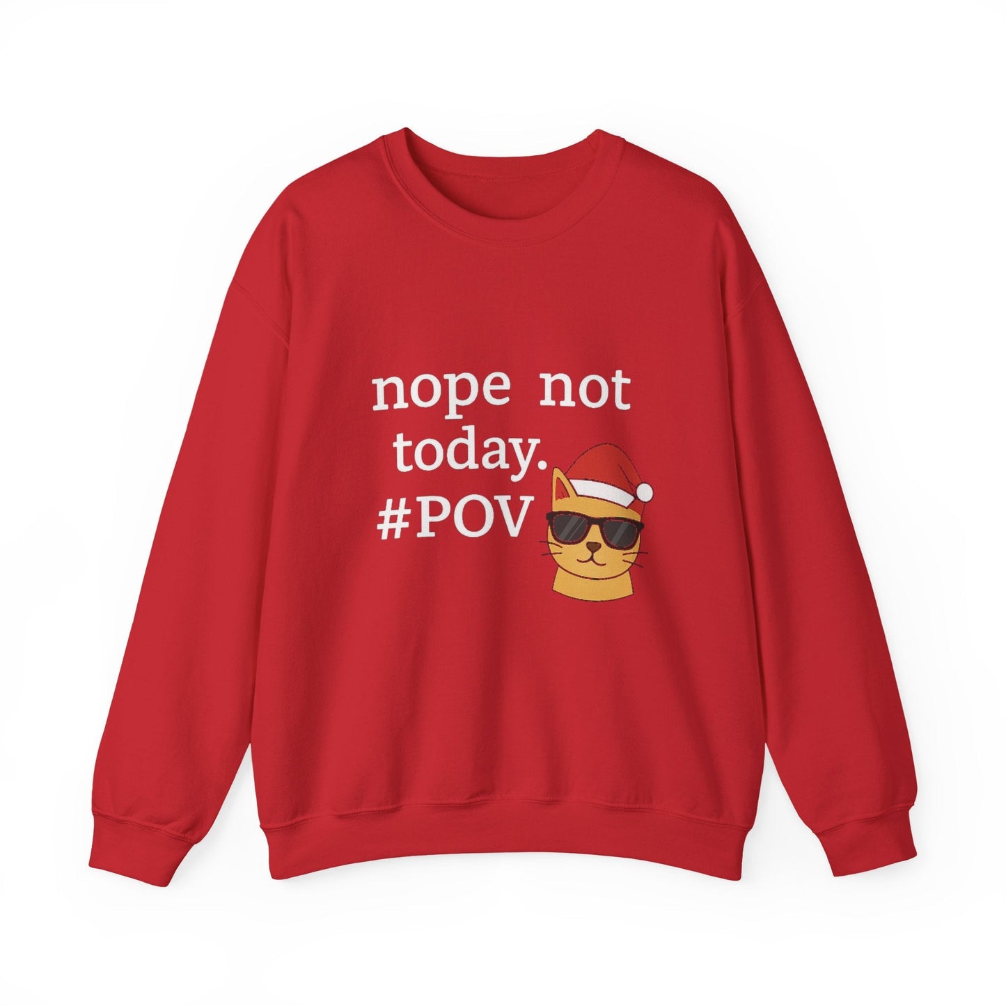 🎁 **“Nope, Not Today” Cat Christmas Sweatshirt 🐱🎅 (100% off)