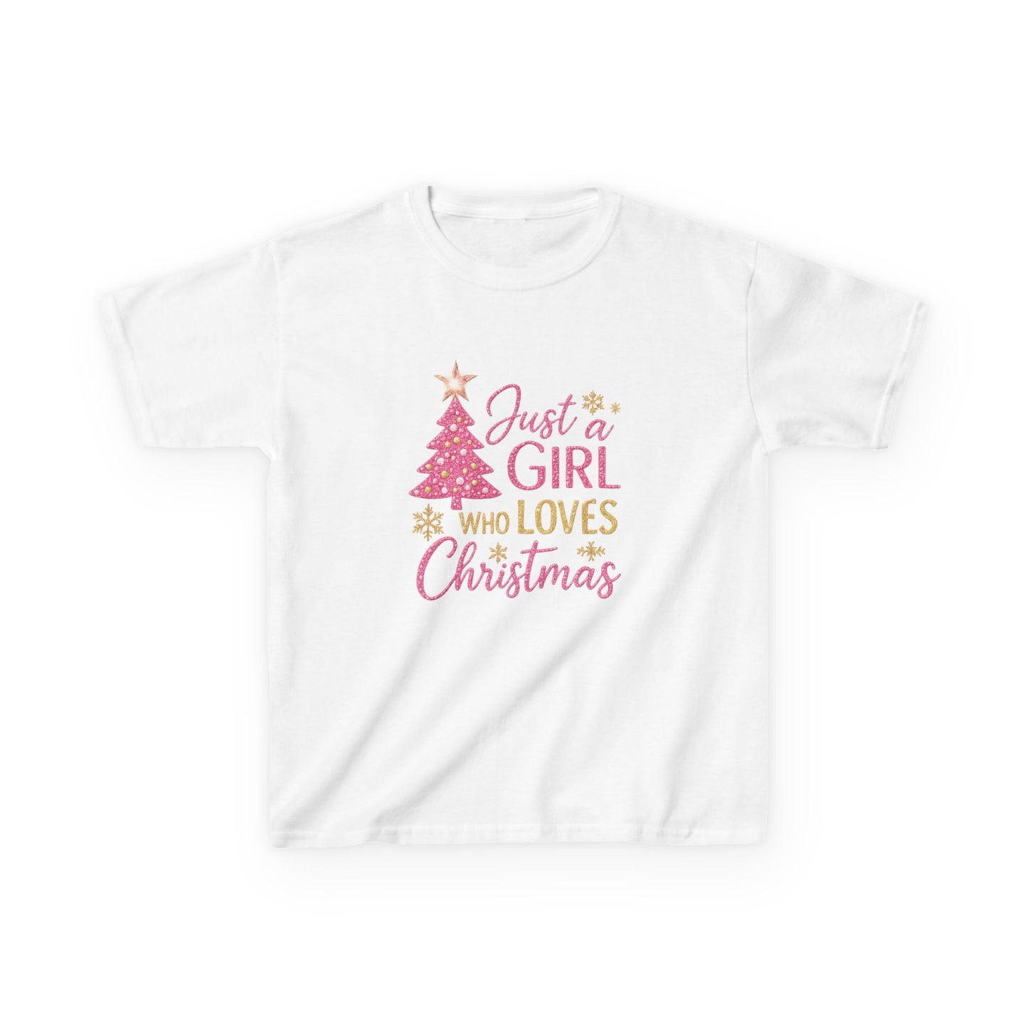 ✨ Just a Girl Who Loves Christmas Glitter Tee ✨
