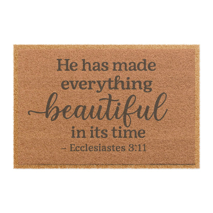Inspirational Doormat with Ecclesiastes 3:11 Quote