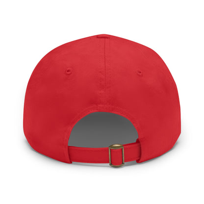 Retro Cassette Leather Patch Dad Hat – Vintage Tape Design, Music Lover Gift
