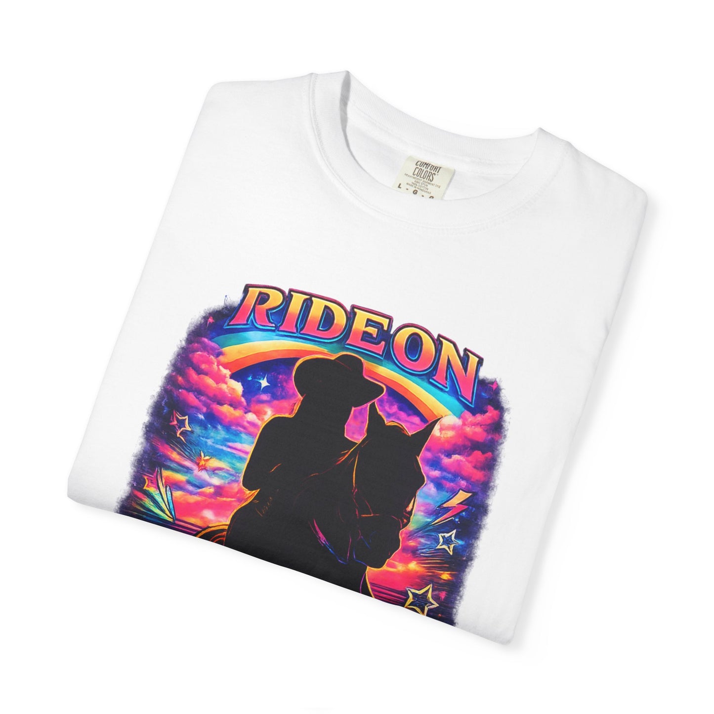 Cowgirl Silhouette Retro Sunset T-Shirt | Western Rider Tee