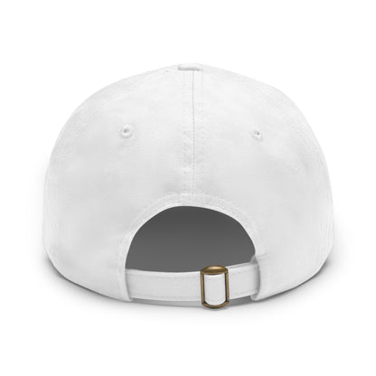 Retro Cassette Leather Patch Dad Hat – Vintage Tape Design, Music Lover Gift