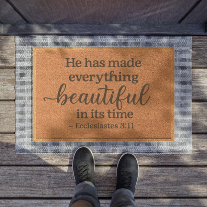 Inspirational Doormat with Ecclesiastes 3:11 Quote