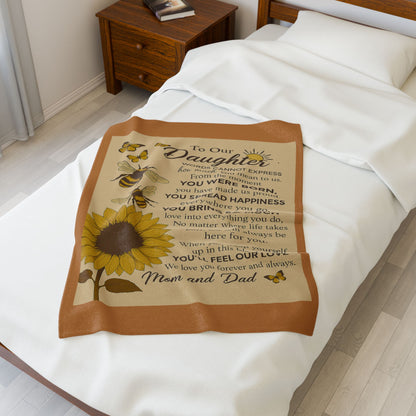 To Our Daughter – Sunflower & Bee Woven Blanket