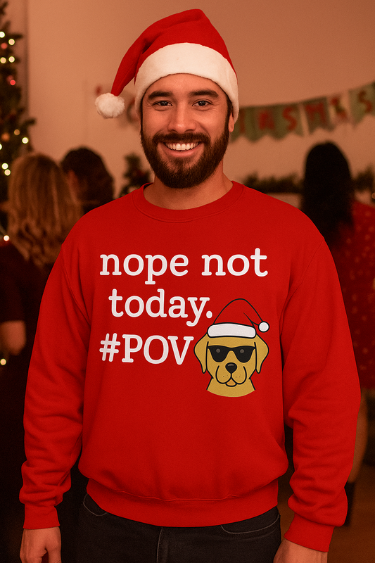 **“Nope, Not Today” Dog Christmas Sweatshirt 🐶🎅