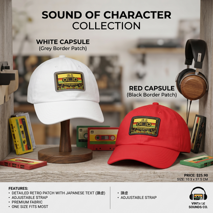Retro Cassette Leather Patch Dad Hat – Vintage Tape Design, Music Lover Gift
