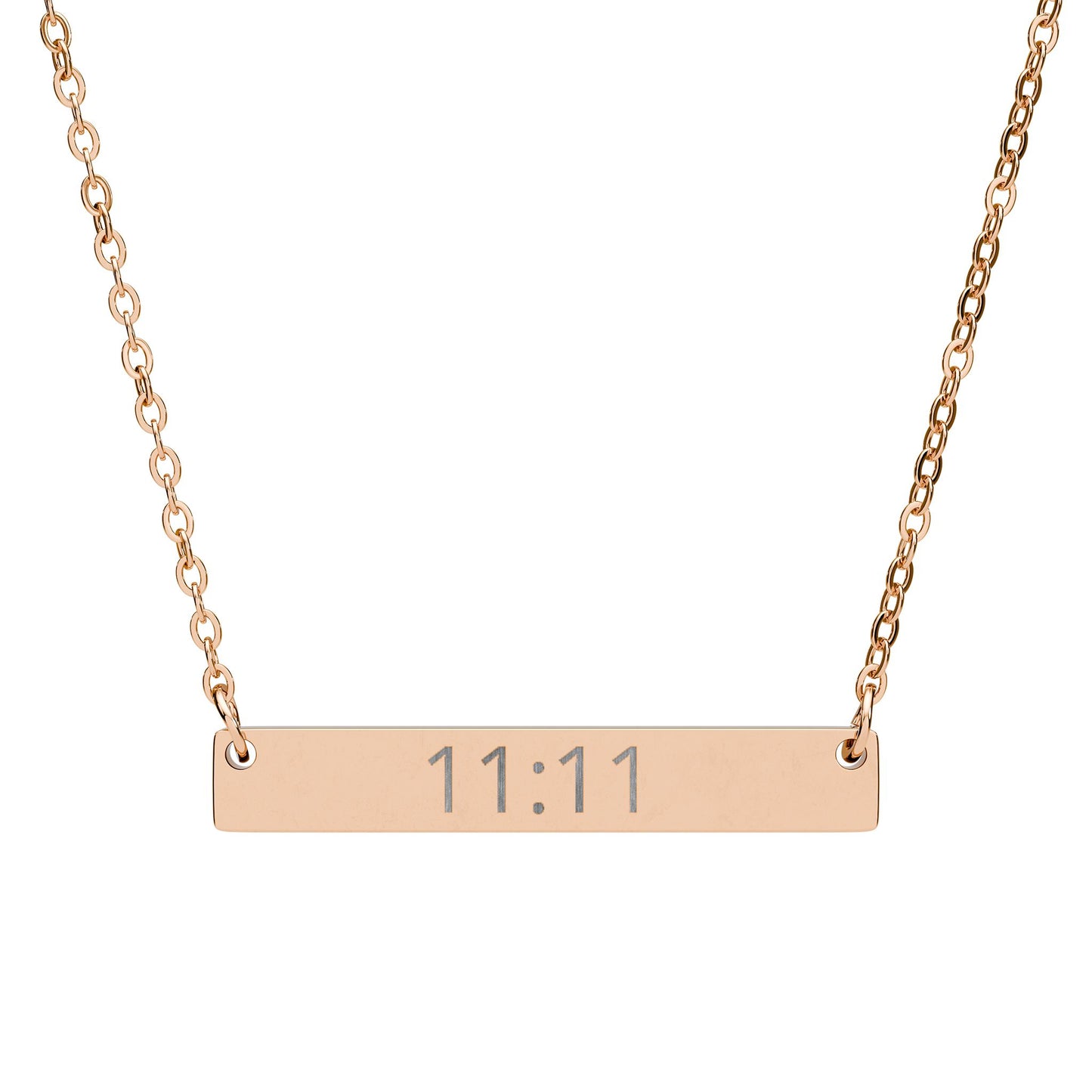 11:11 Engraved Bar Necklace
