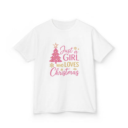 ✨ Just a Girl Who Loves Christmas Glitter Tee ✨