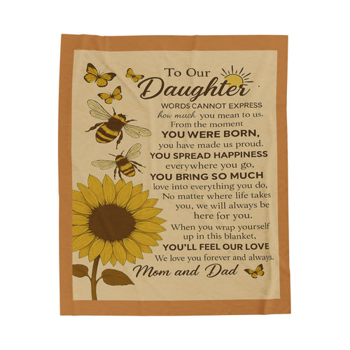 To Our Daughter – Sunflower & Bee Woven Blanket