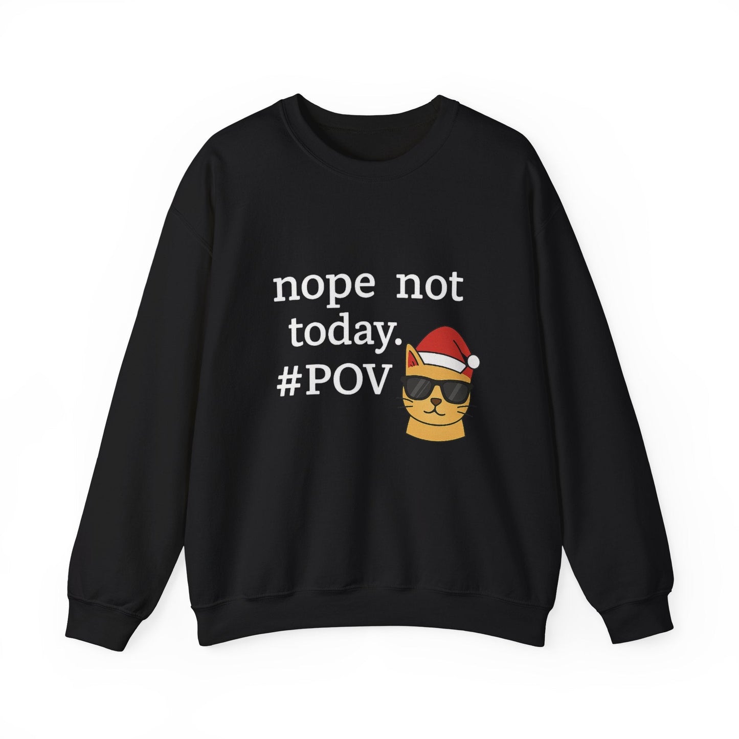 🎁 **“Nope, Not Today” Cat Christmas Sweatshirt 🐱🎅 (100% off)