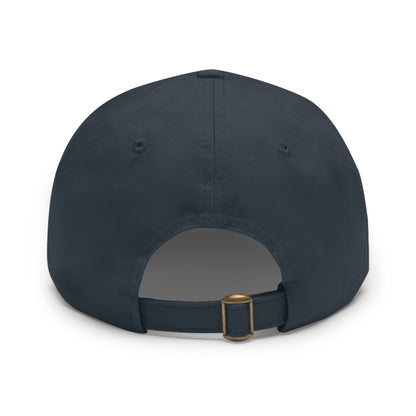 Retro Cassette Leather Patch Dad Hat – Vintage Tape Design, Music Lover Gift
