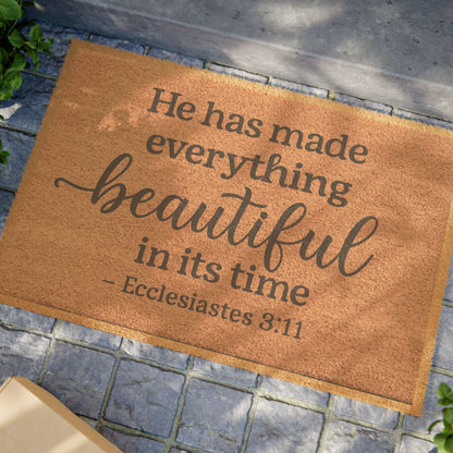 Inspirational Doormat with Ecclesiastes 3:11 Quote