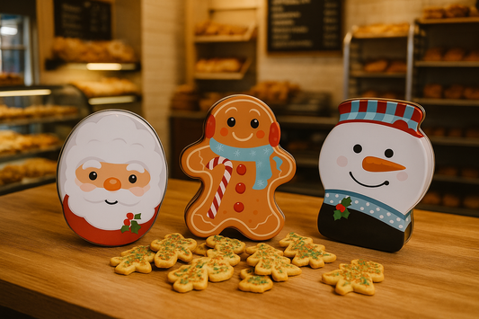 🎄 Holiday Cookie Tin Bundle – Santa, Gingerbread & Snowman (Full 3-Tin Set!)(Cookies Included!)