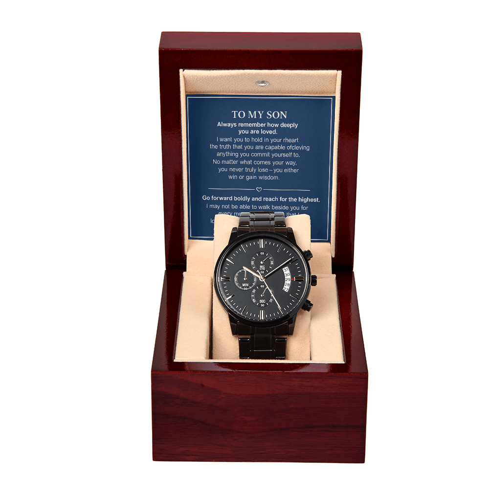 Black Chronograph Watch – “A Gift of Strength, Wisdom & Endless Love”
