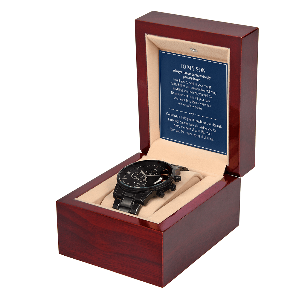 Black Chronograph Watch – “A Gift of Strength, Wisdom & Endless Love”