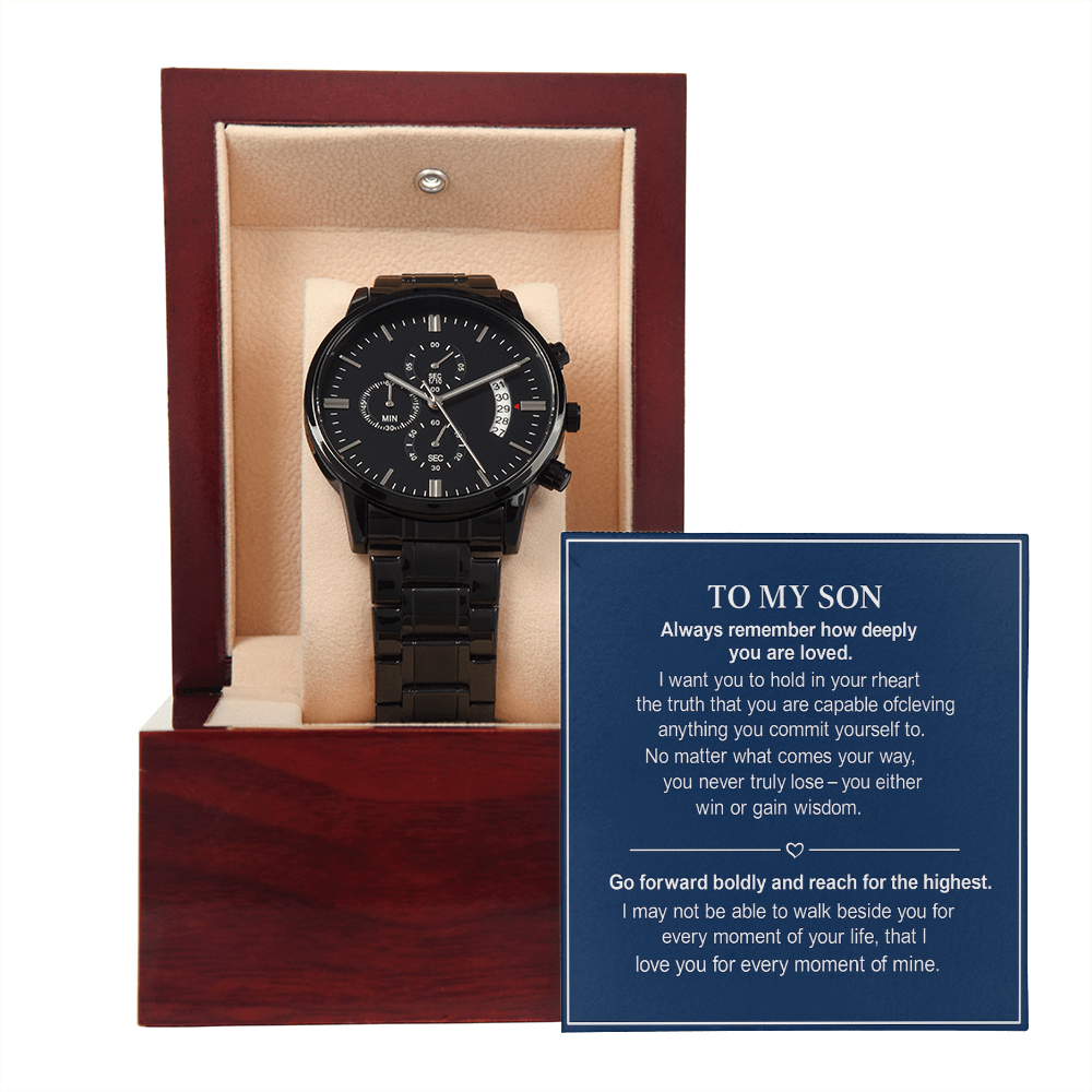 Black Chronograph Watch – “A Gift of Strength, Wisdom & Endless Love”