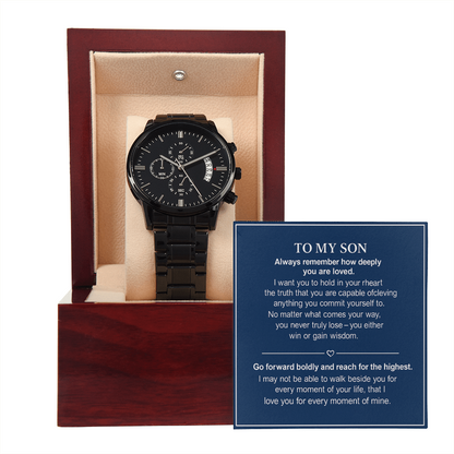 Black Chronograph Watch – “A Gift of Strength, Wisdom & Endless Love”