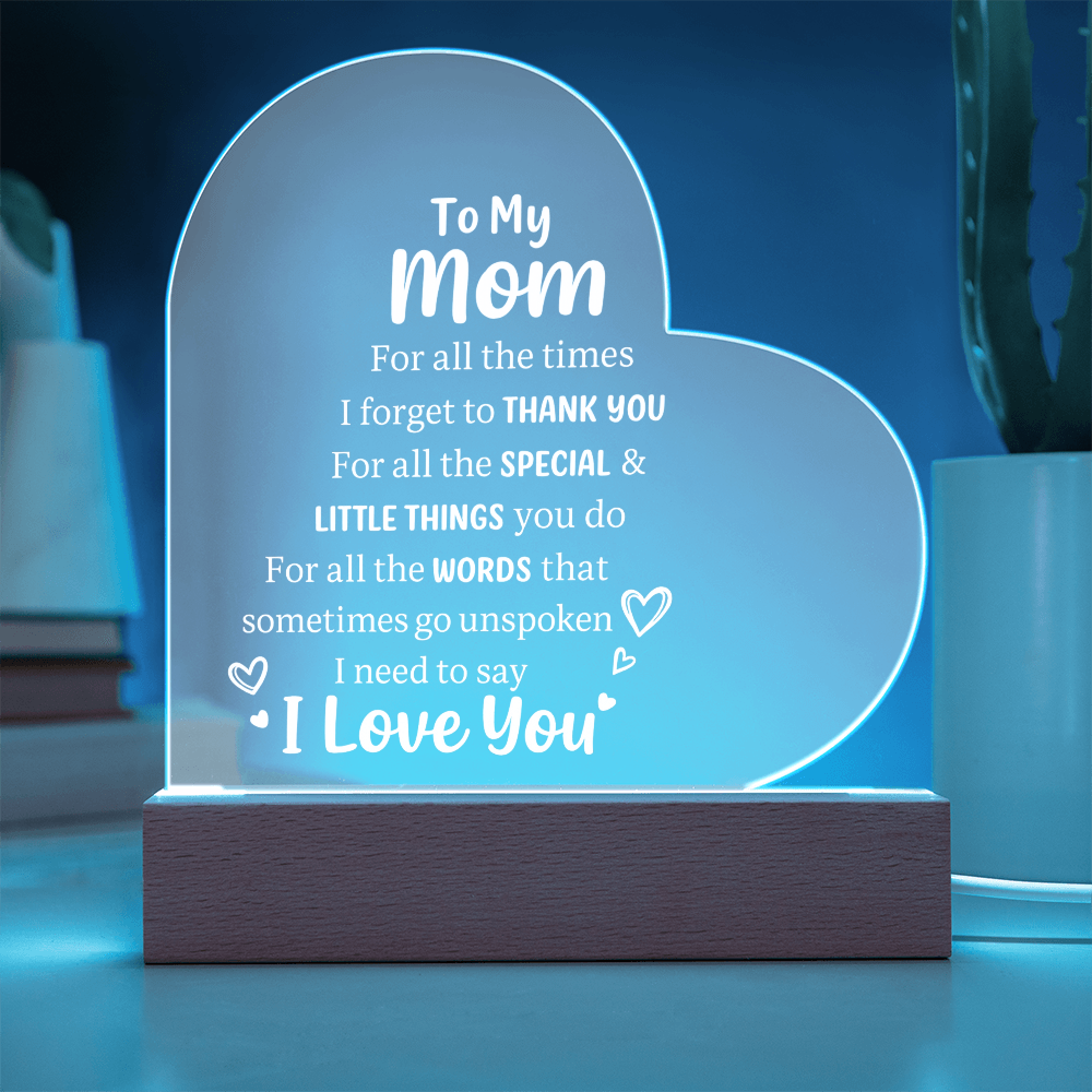 ❤️ “To My Mom” Heart LED Acrylic Lamp