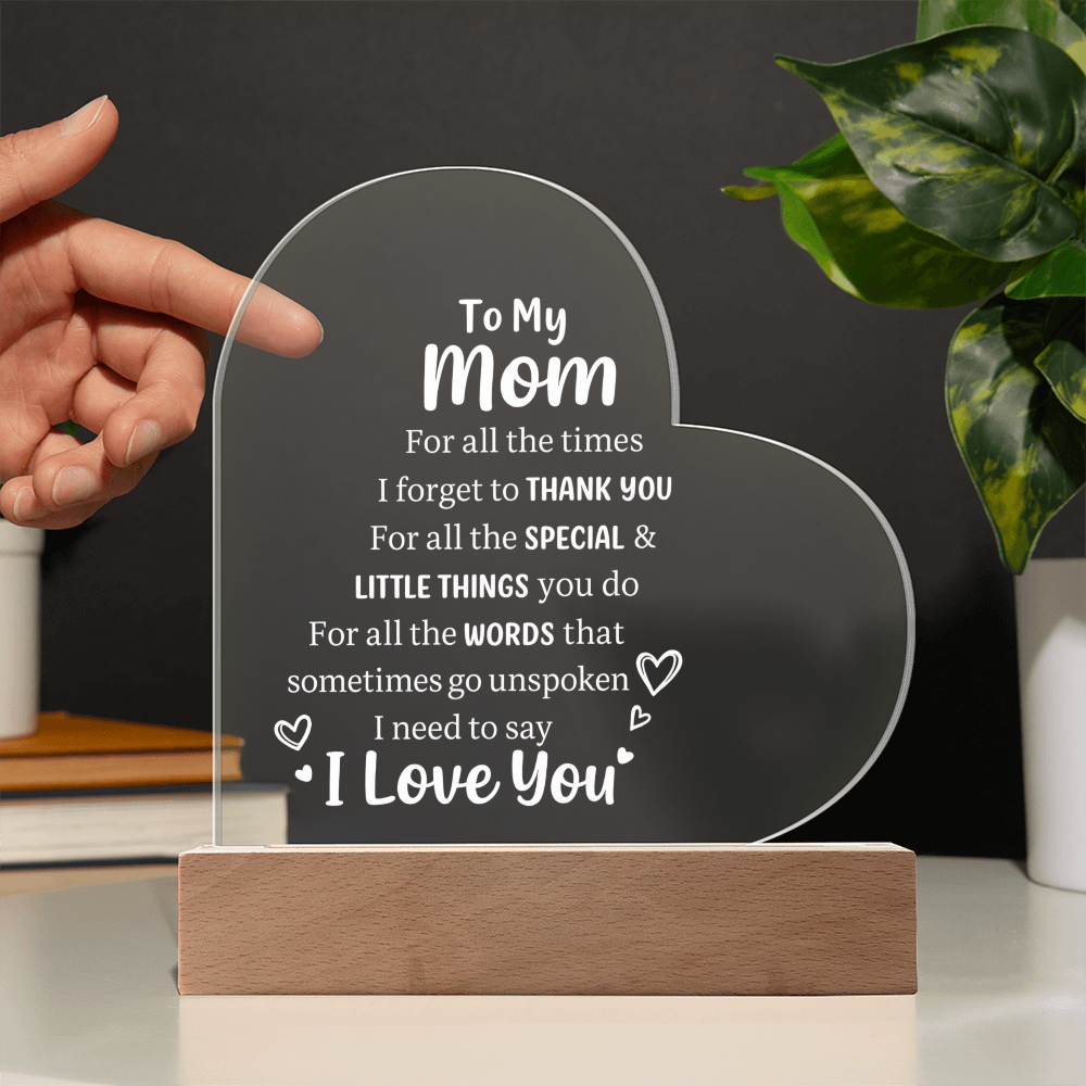 ❤️ “To My Mom” Heart LED Acrylic Lamp
