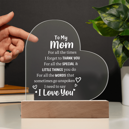 ❤️ “To My Mom” Heart LED Acrylic Lamp