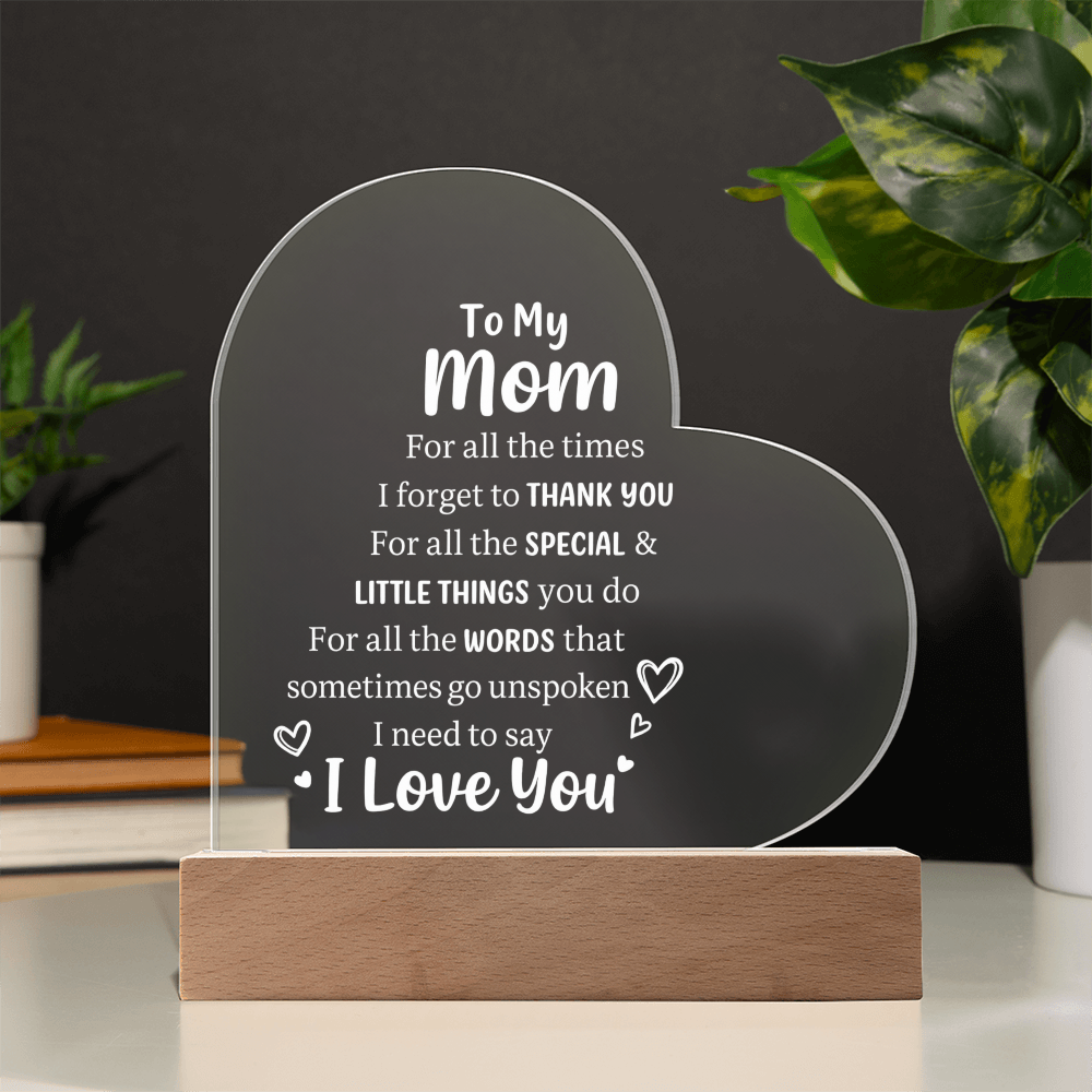 ❤️ “To My Mom” Heart LED Acrylic Lamp