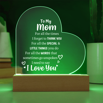 ❤️ “To My Mom” Heart LED Acrylic Lamp