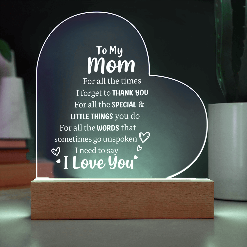 ❤️ “To My Mom” Heart LED Acrylic Lamp