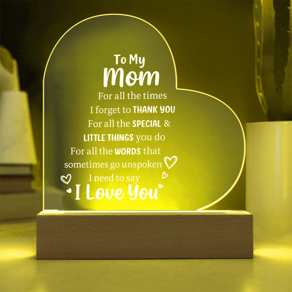 ❤️ “To My Mom” Heart LED Acrylic Lamp