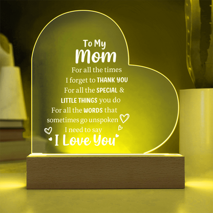 ❤️ “To My Mom” Heart LED Acrylic Lamp